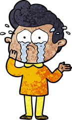 cartoon worried crying man