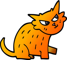 cartoon doodle ginger cat