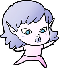 pretty cartoon elf girl