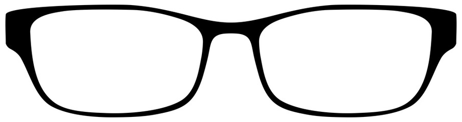 Eye Glasses Silhouette, Front View, Flat Style, can use for Pictogram, Logo Gram, Apps, Art Illustration, Template for Avatar Profile Image, Website, or Graphic Design Element. Format PNG