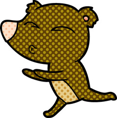 cartoon running bear