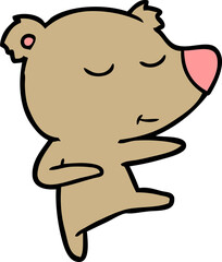 happy cartoon bear dancing