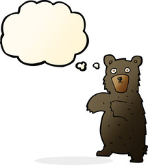 cartoon black bear with thought bubble