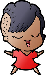 happy cartoon girl