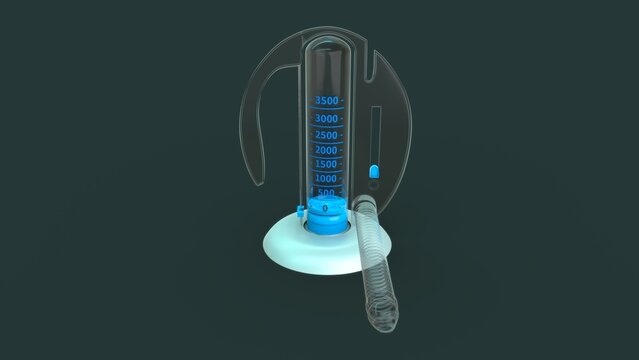 Spirometer medical equipment 3d illustration