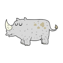 freehand drawn cartoon rhino