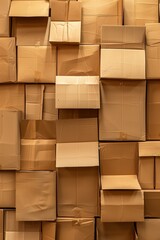 Cardboard Box Wall Depicting Storage Concept