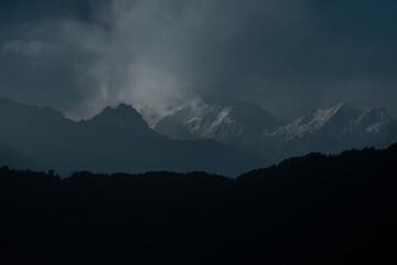 kanchenjunga mountains in the morning
