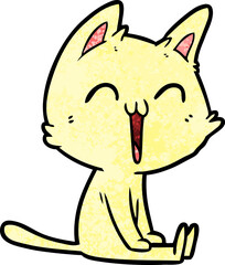 happy cartoon cat