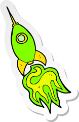 sticker of a cartoon space rocket