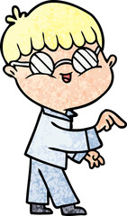 cartoon boy wearing spectacles