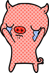 cartoon pig crying