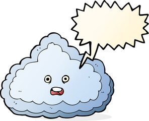cartoon cloud with speech bubble