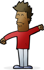 cartoon stressed man