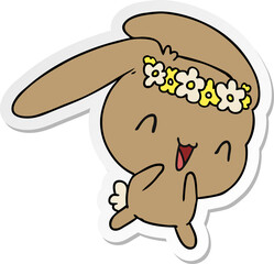 sticker cartoon illustration kawaii cute furry bunny
