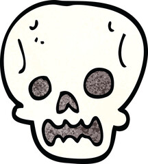 cartoon doodle halloween skull