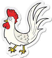 sticker of a cartoon cockerel