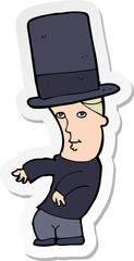 sticker of a cartoon man wearing top hat