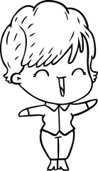 cartoon laughing woman