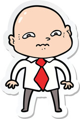 sticker of a cartoon nervous man