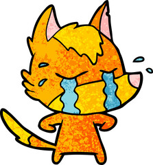 sad little fox cartoon character