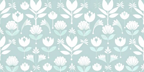 Fototapeta premium Endless Echo, A Mid-Century Floral Pattern with a Seamless Repeat