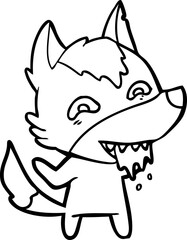 cartoon hungry wolf