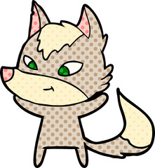 friendly cartoon wolf