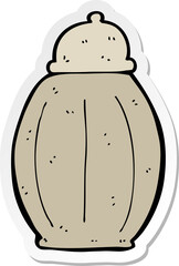 sticker of a cartoon old jar
