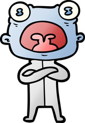 cartoon weird alien communicating