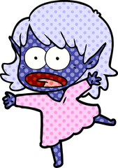 cartoon shocked elf girl