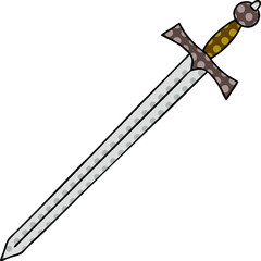 comic book style quirky cartoon sword