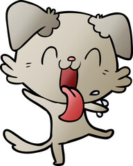 cartoon panting dog