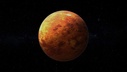 Venus planet isolated in black background 3d illustration