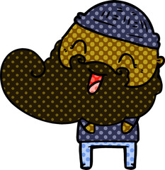 happy bearded man