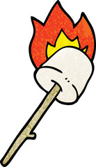 cartoon doodle marshmallow on stick