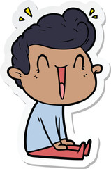 Fototapeta premium sticker of a cartoon excited man