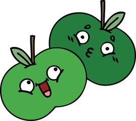 cute cartoon of a apples