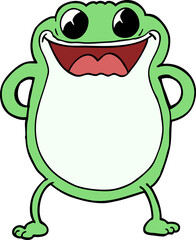 cartoon doodle frog