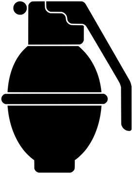 black grenade icon, simple design clip art preview