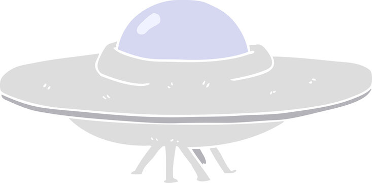 flat color illustration of flying saucer