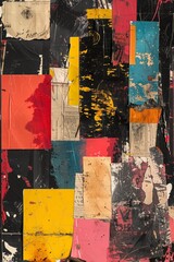 Fototapeta premium Vibrant Abstract Collage with Textured Layers