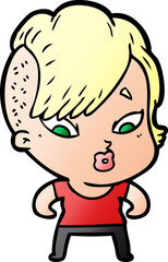 cartoon surprised girl