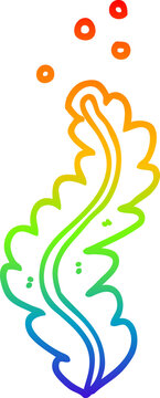recommend clip art: rainbow gradient line drawing of a cartoon seaweed