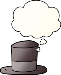 cartoon top hat with thought bubble in smooth gradient style