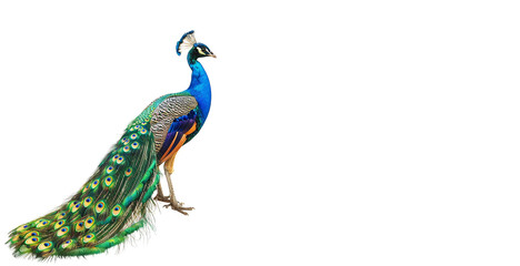 peacock isolated on white