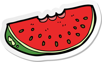 sticker of a cartoon watermelon slice