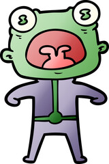 cartoon weird alien shouting