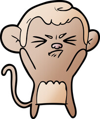 cartoon angry monkey