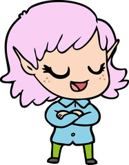 happy cartoon elf girl